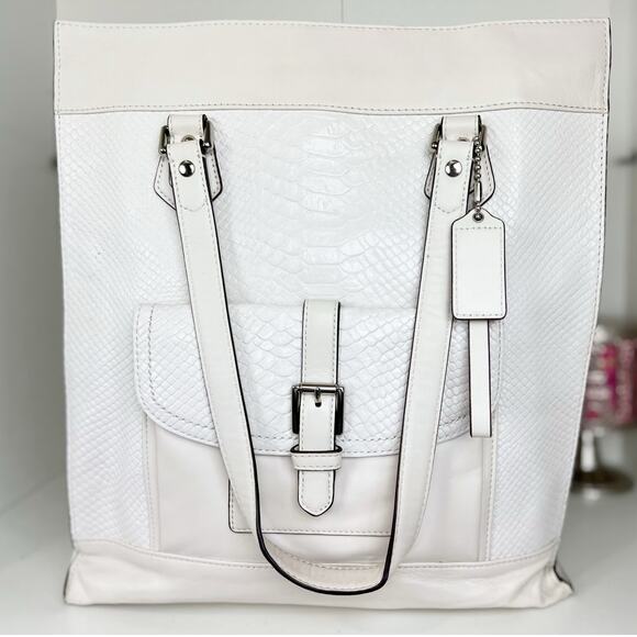 Coach Charlie Embossed Python Leather Large Tote Bag F28723 Limited Edition - Picture 2 of 16